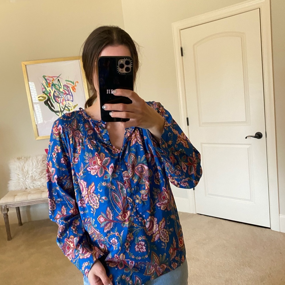 J. Crew floral blouse